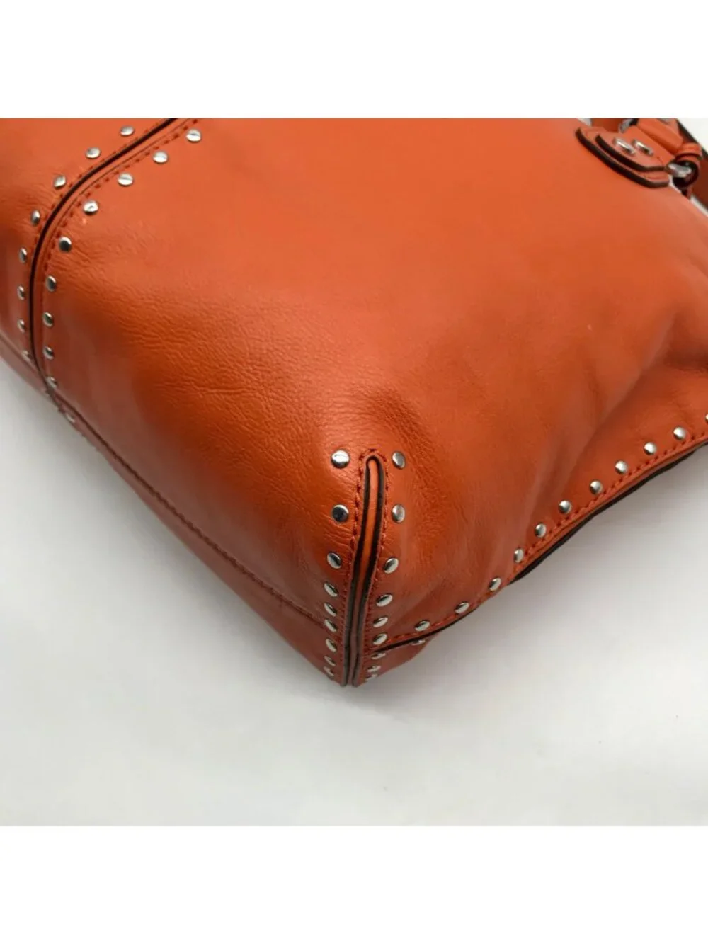 Michael Kors Tangerine Leather Astor Chain Convertible Satchel Bag